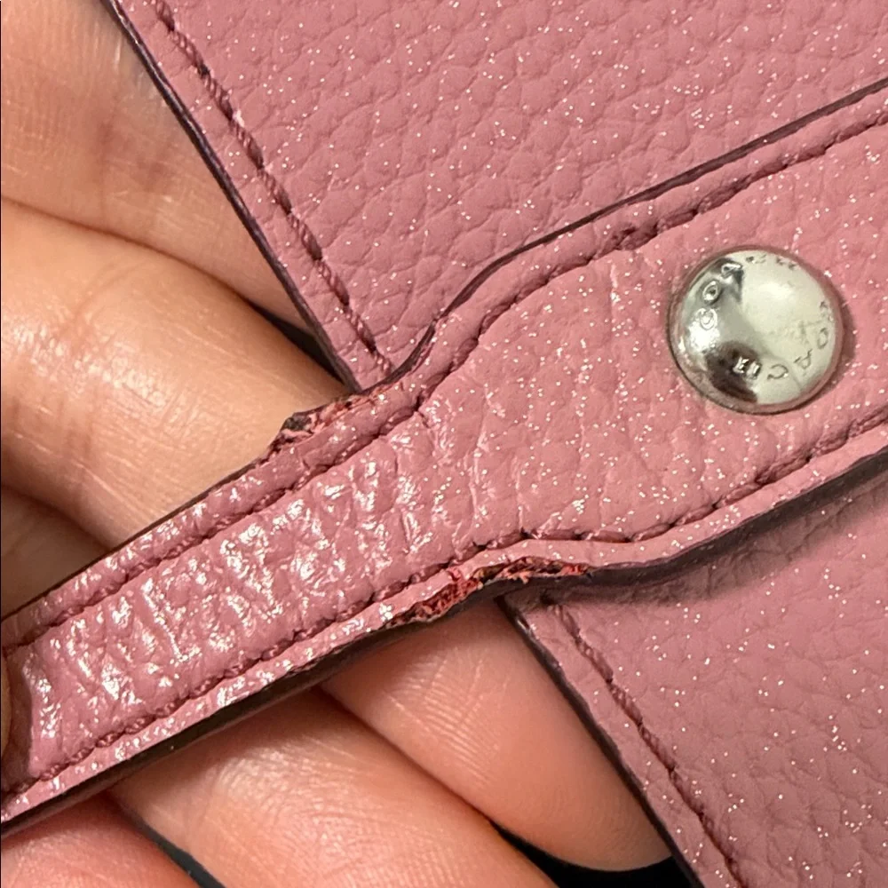 Coach Dusty Rose Leather Tote Glitter Rose Pink - Picture 11 of 14